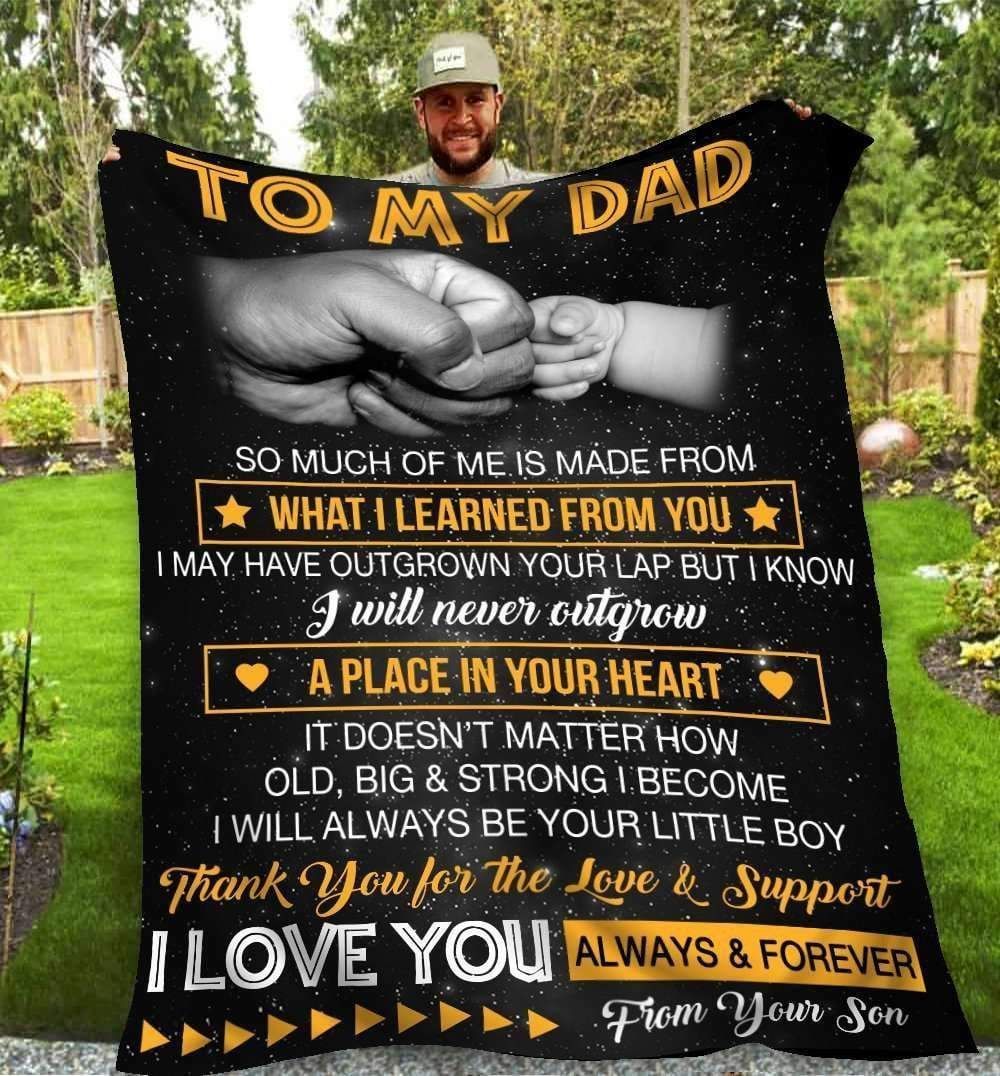 To My Dad I Love You Love Your Son Sherpa Fleece Blanket