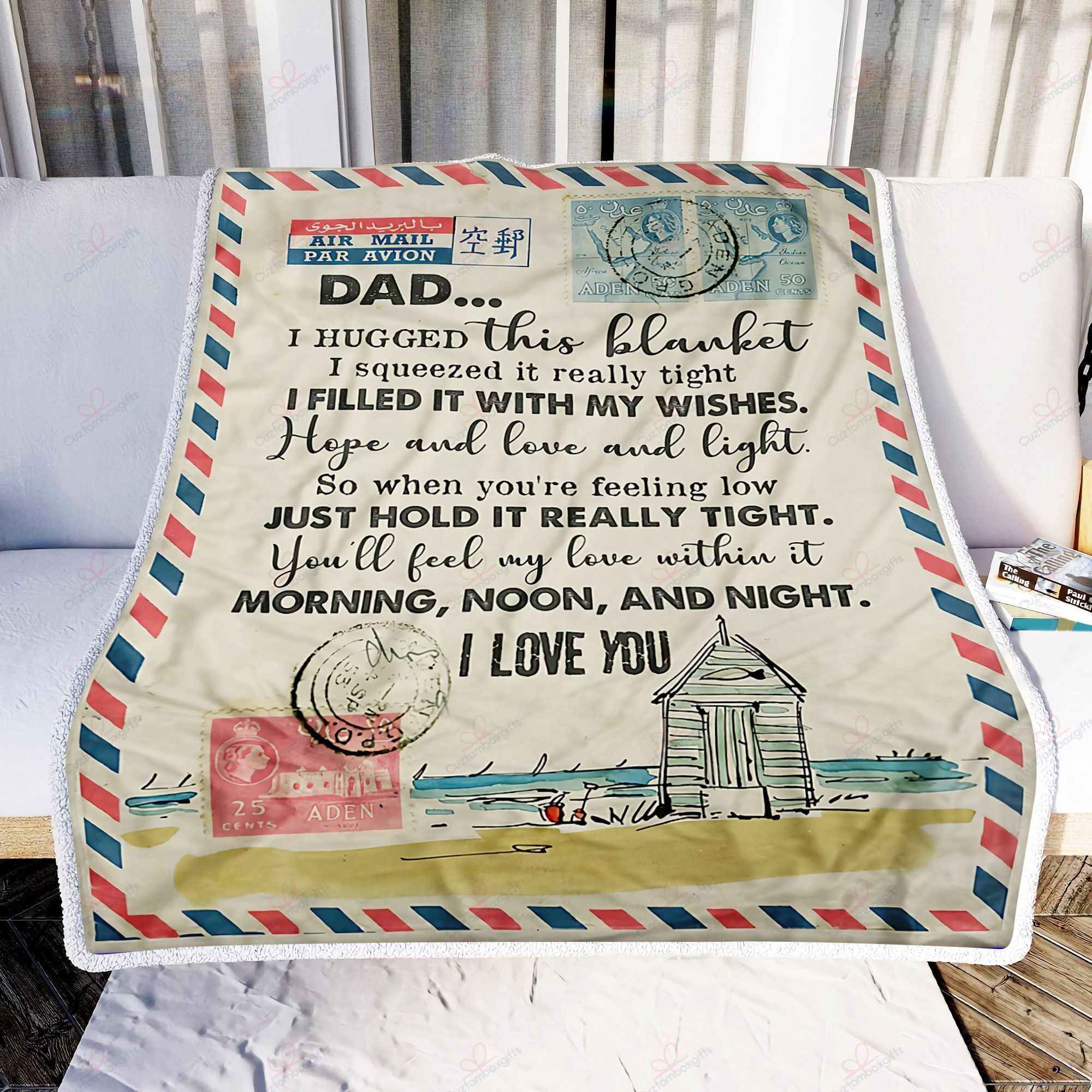 To My Dad Love Letter Sherpa Fleece Blanket