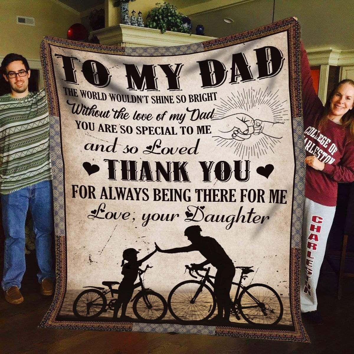 To My Dad Fleece Blanket