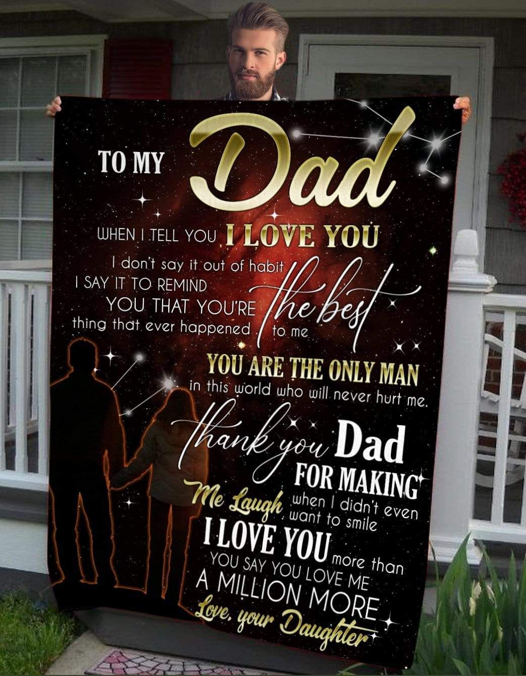 To My Dad Fleece Blanket