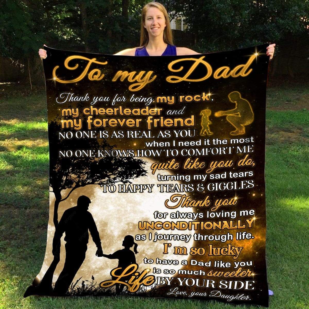 To My Dad Fleece Blanket