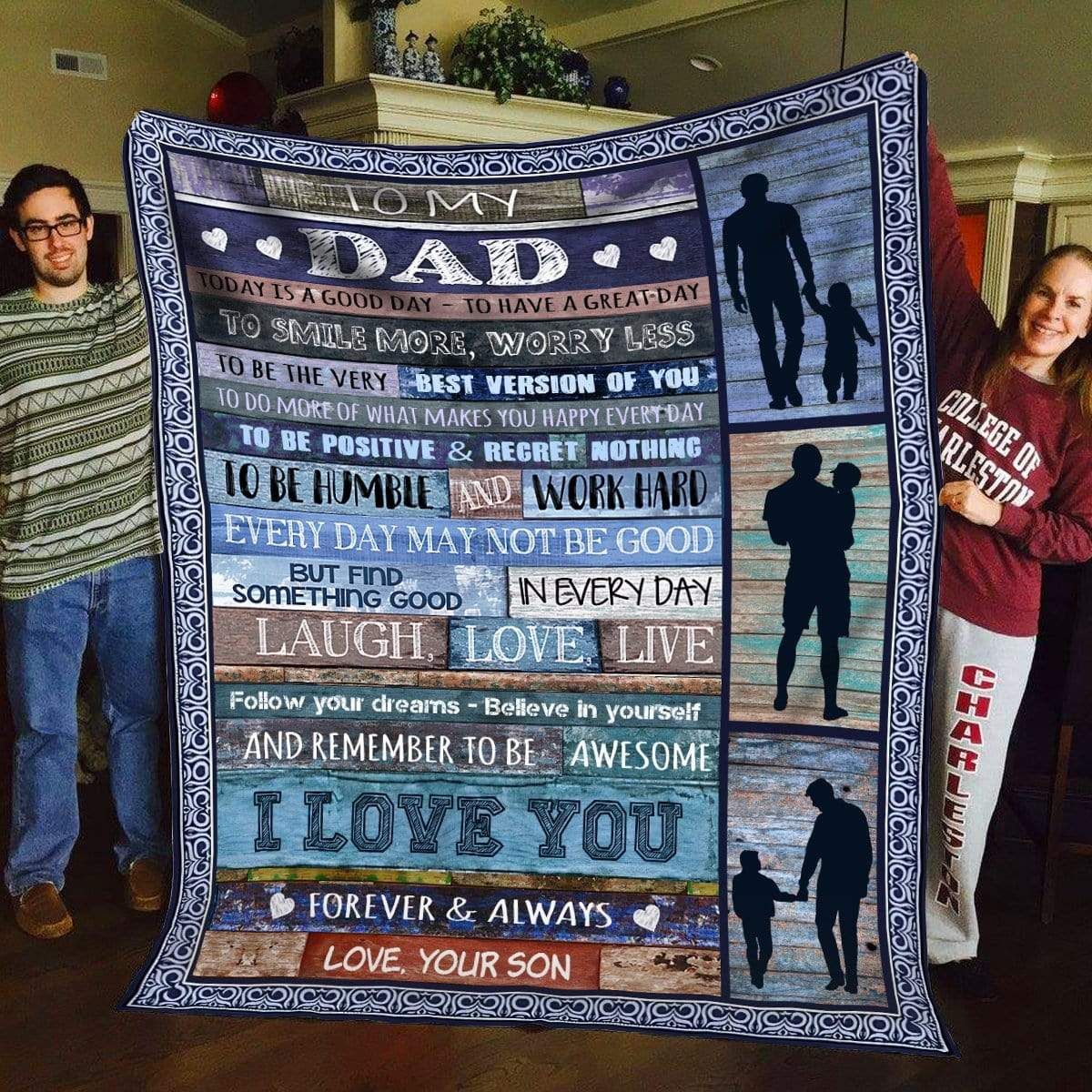 To My Dad Fleece Blanket