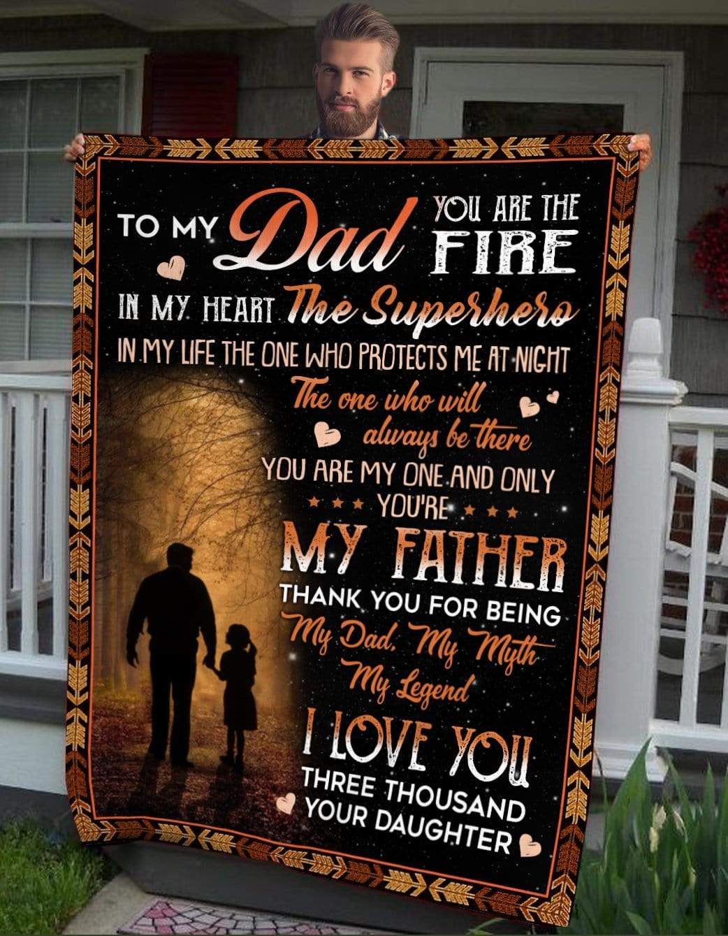 To My Dad Fleece Blanket