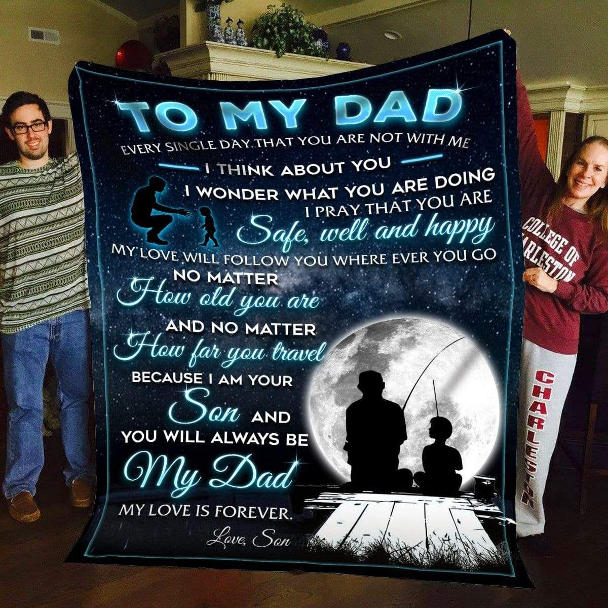 To My Dad Fleece Blanket