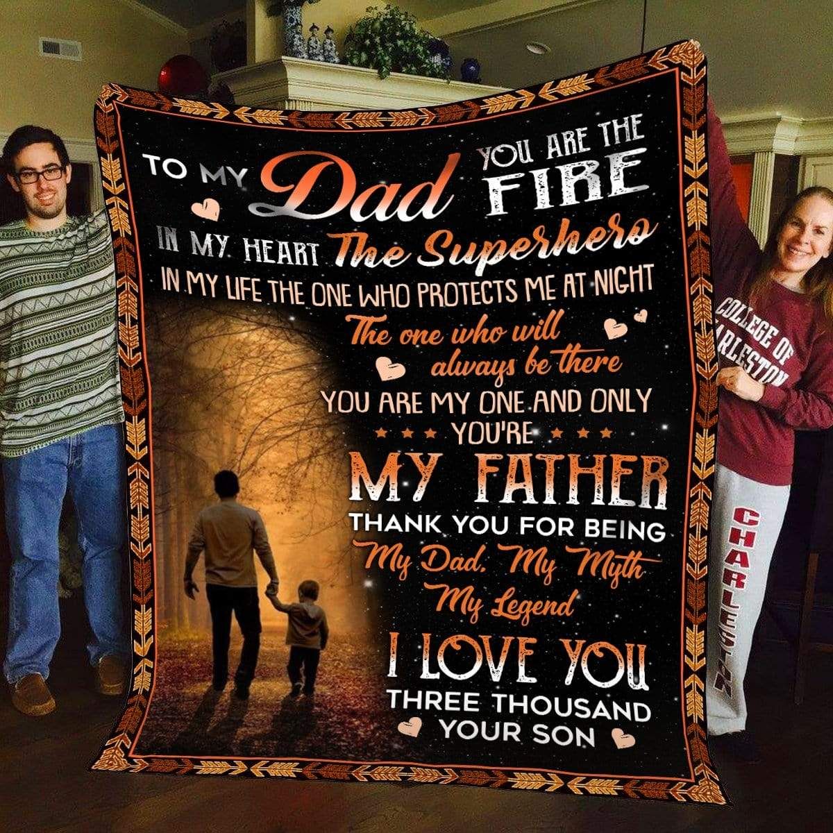 To My Dad Fleece Blanket