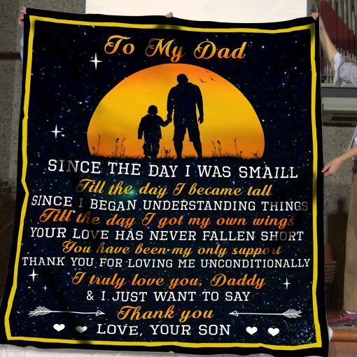 To My Dad Moon Sherpa Fleece Blanket