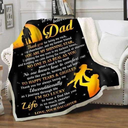 To My Dad My Shinning Star Sherpa Fleece Blanket