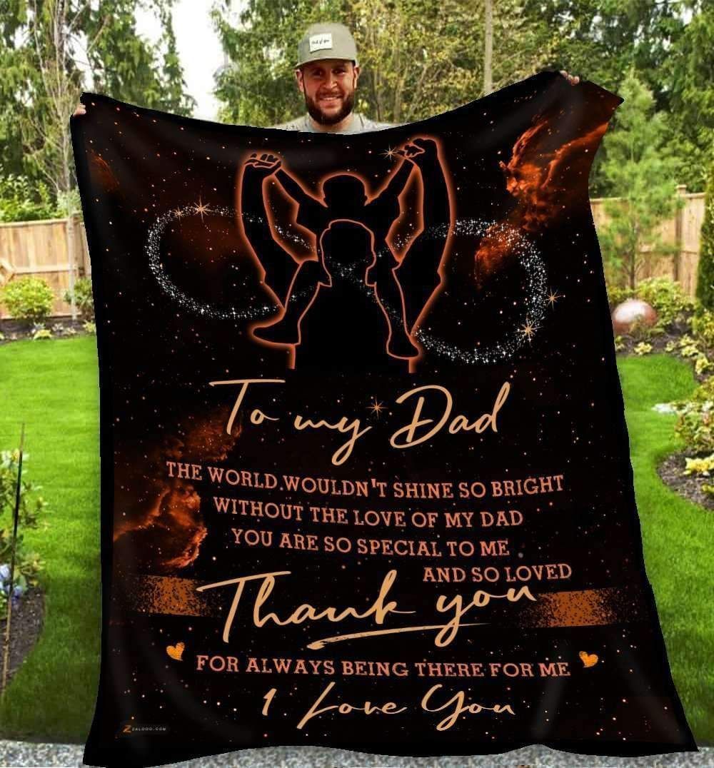 To My Dad Thank You Sherpa Fleece Blanket