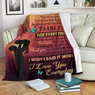 To My Dad Thank You For Everything Sherpa Fleece Blanket