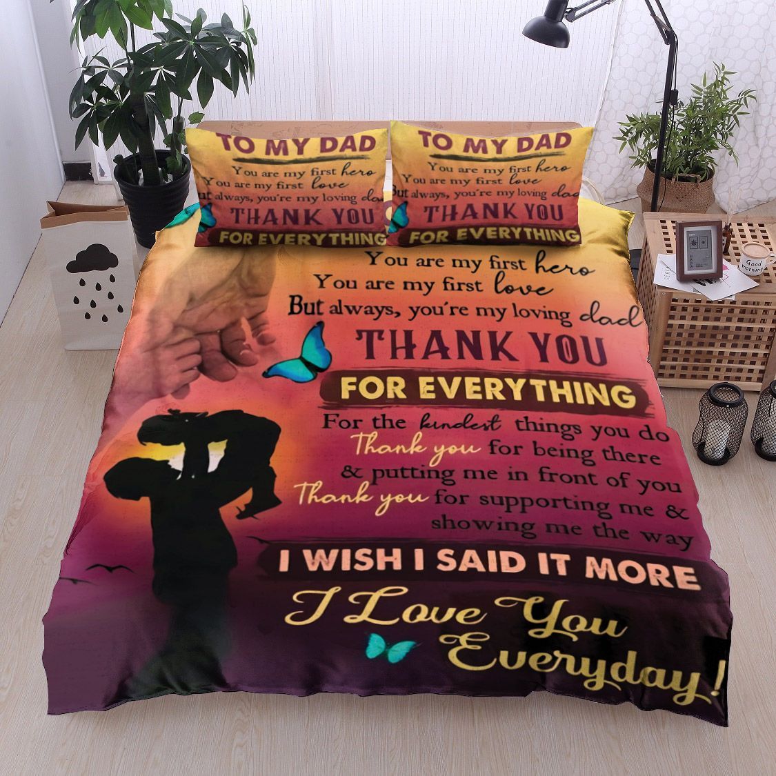 To My Dad Thank You For Everything Bedding Set