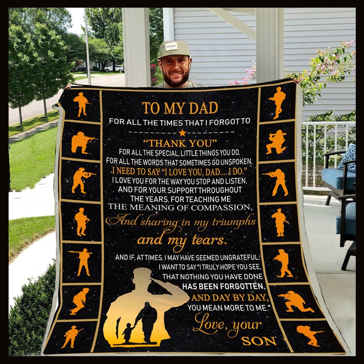 To My Dad Thank You Quilt Blanket DHC3101332LT