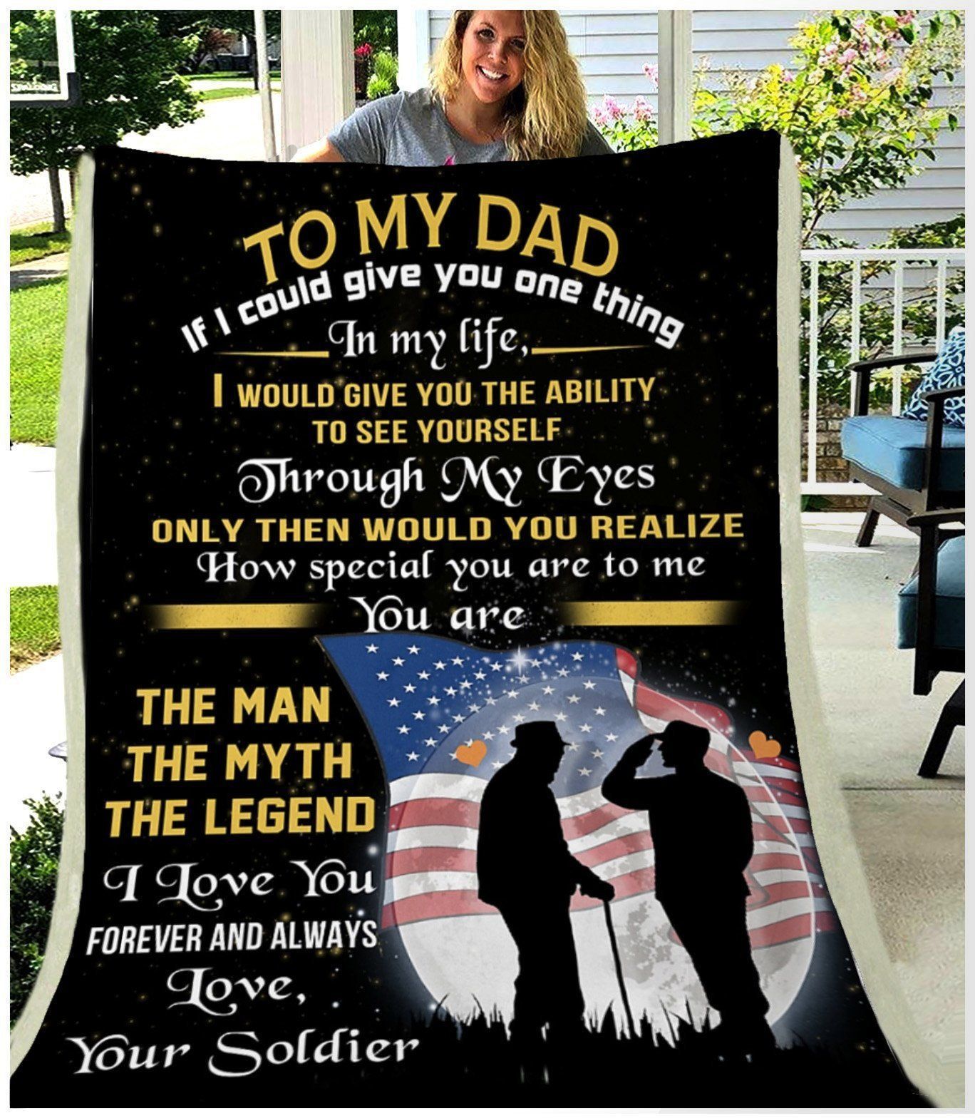 To My Dad The Man The Myth The Legend Fleece Blanket