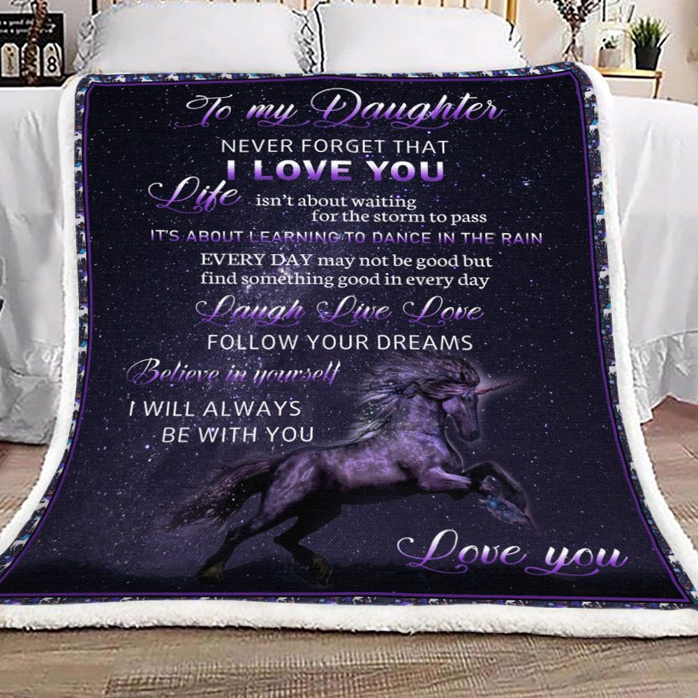 To My Daughter Sherpa Fleece Blanket