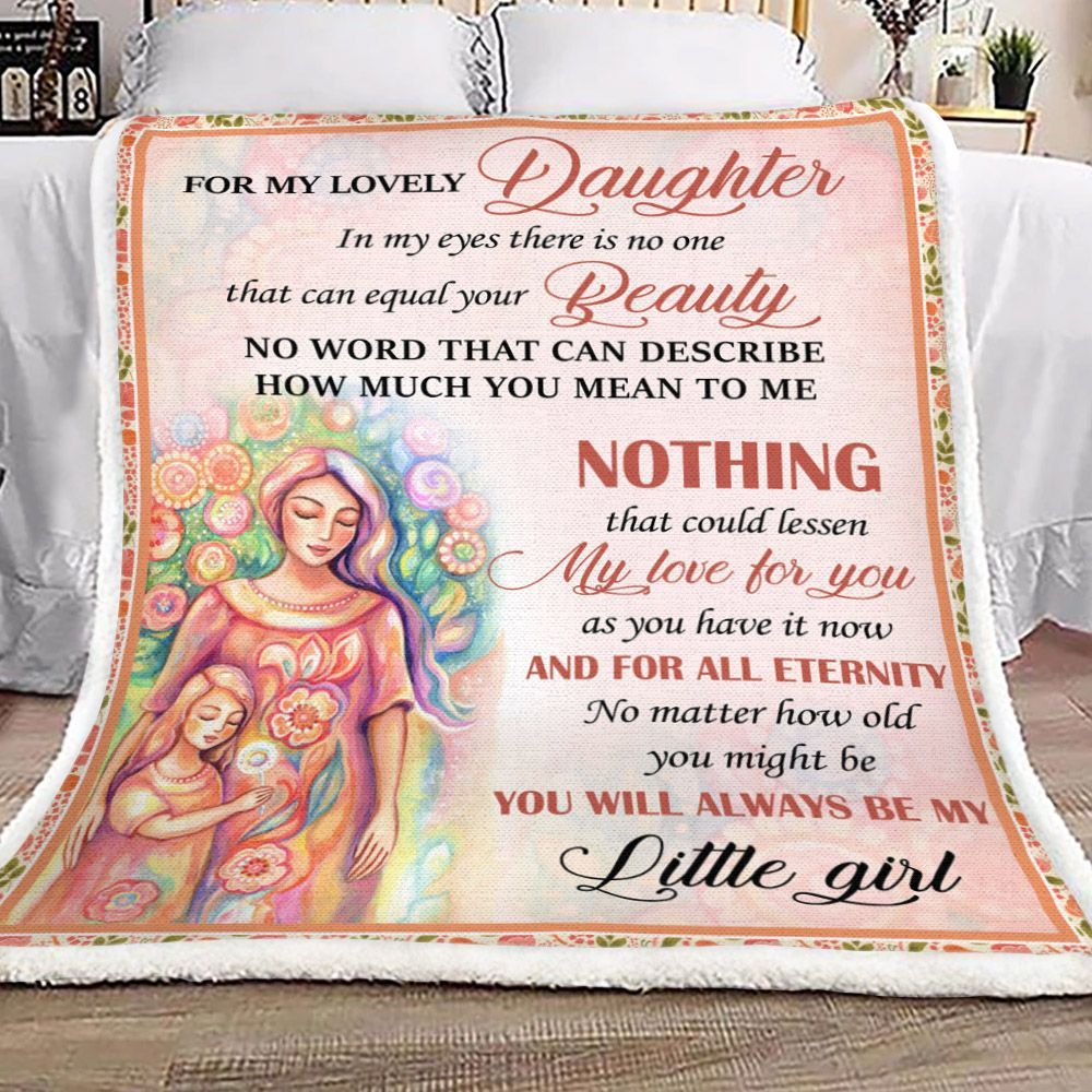 To My Daughter Sherpa Fleece Blanket