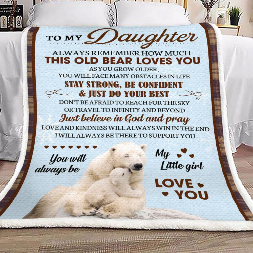 To My Daughter Sherpa Fleece Blanket