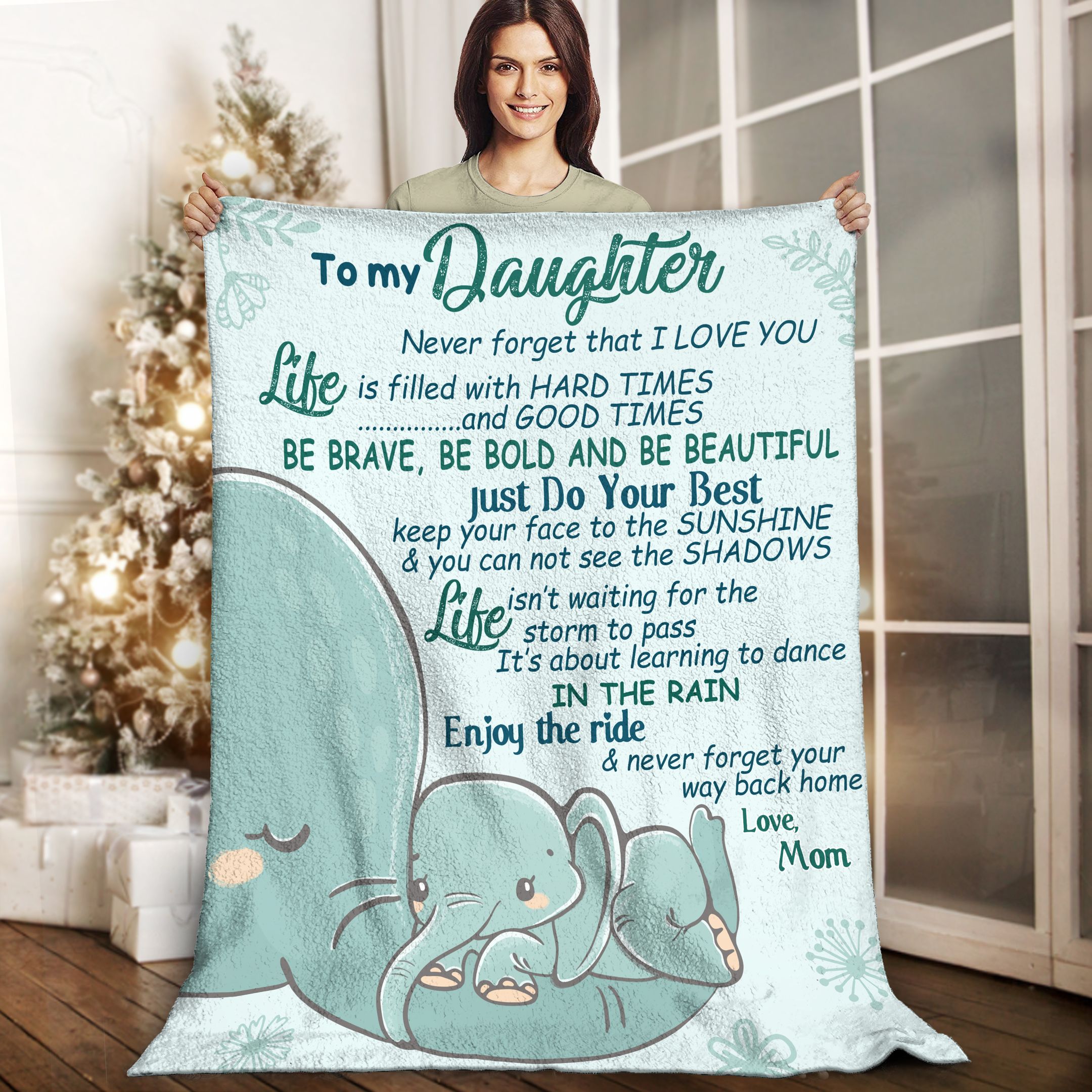 To My Daughter Sherpa Fleece Blanket
