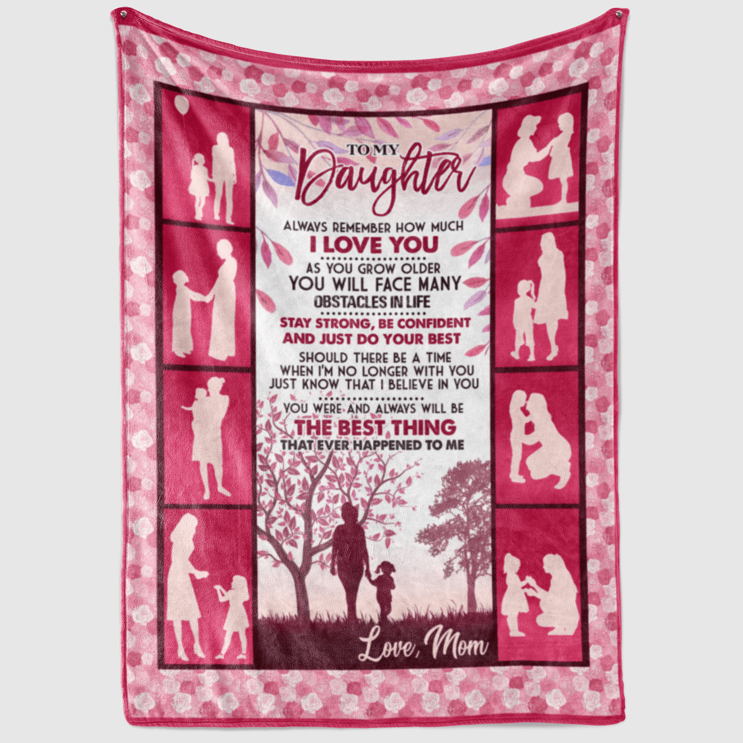 To My Daughter Always Remember How Much I Love You Sherpa Fleece Blanket