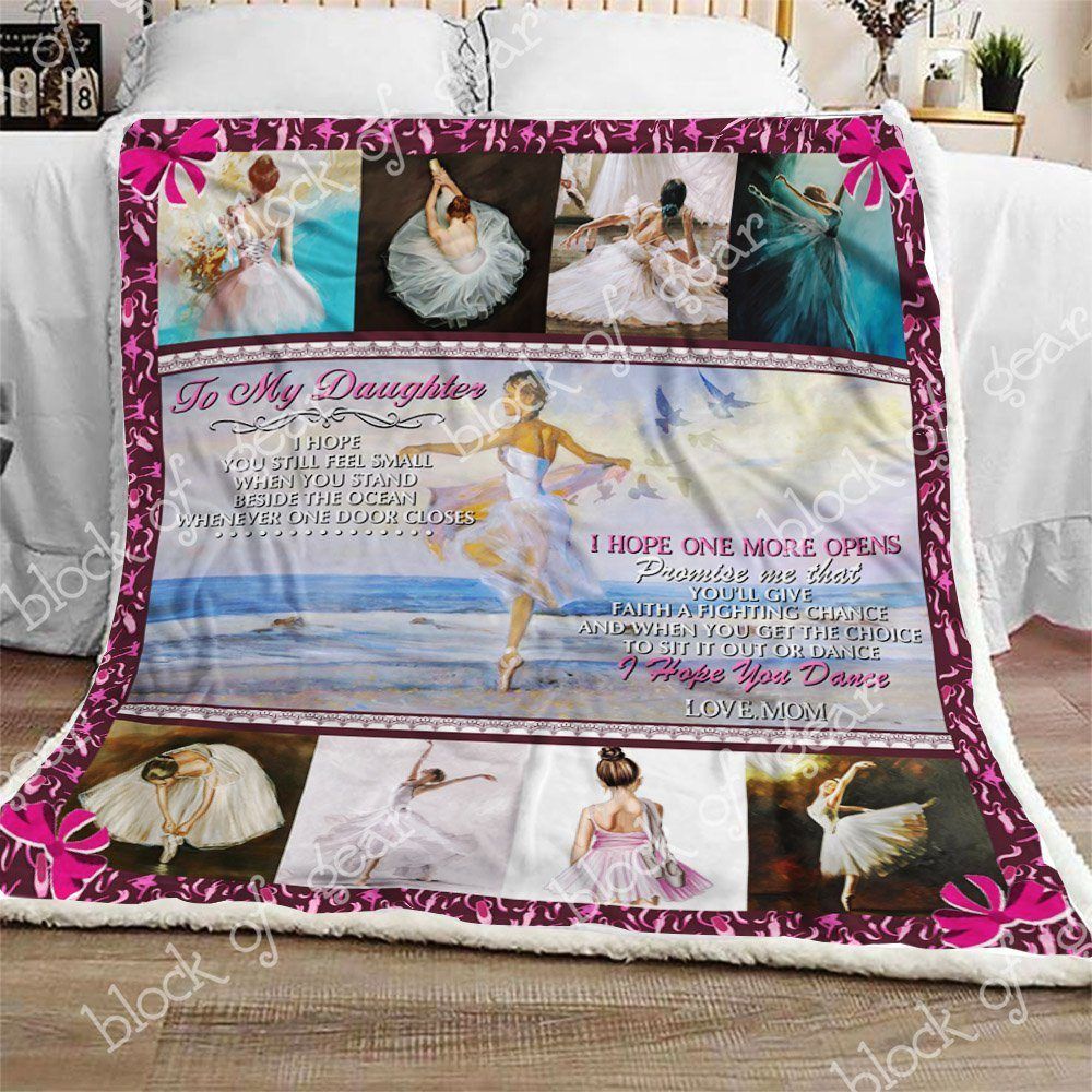 To My Daughter Ballet Sherpa Fleece Blanket