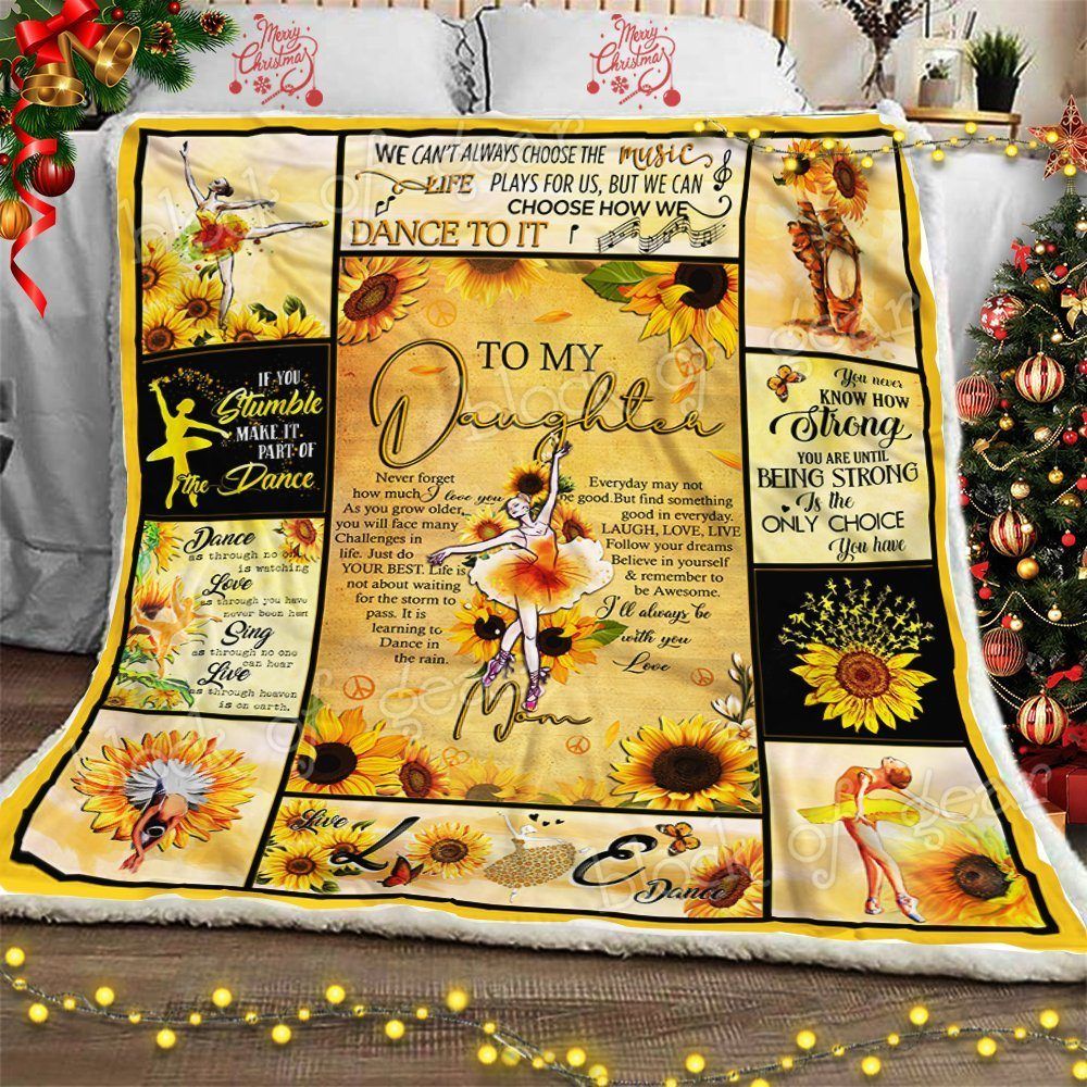 To My Daughter Ballet Sherpa Fleece Blanket