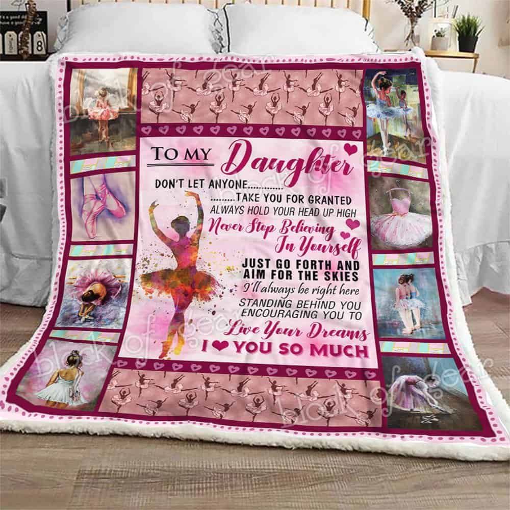 To My Daughter Ballet Fleece Blanket