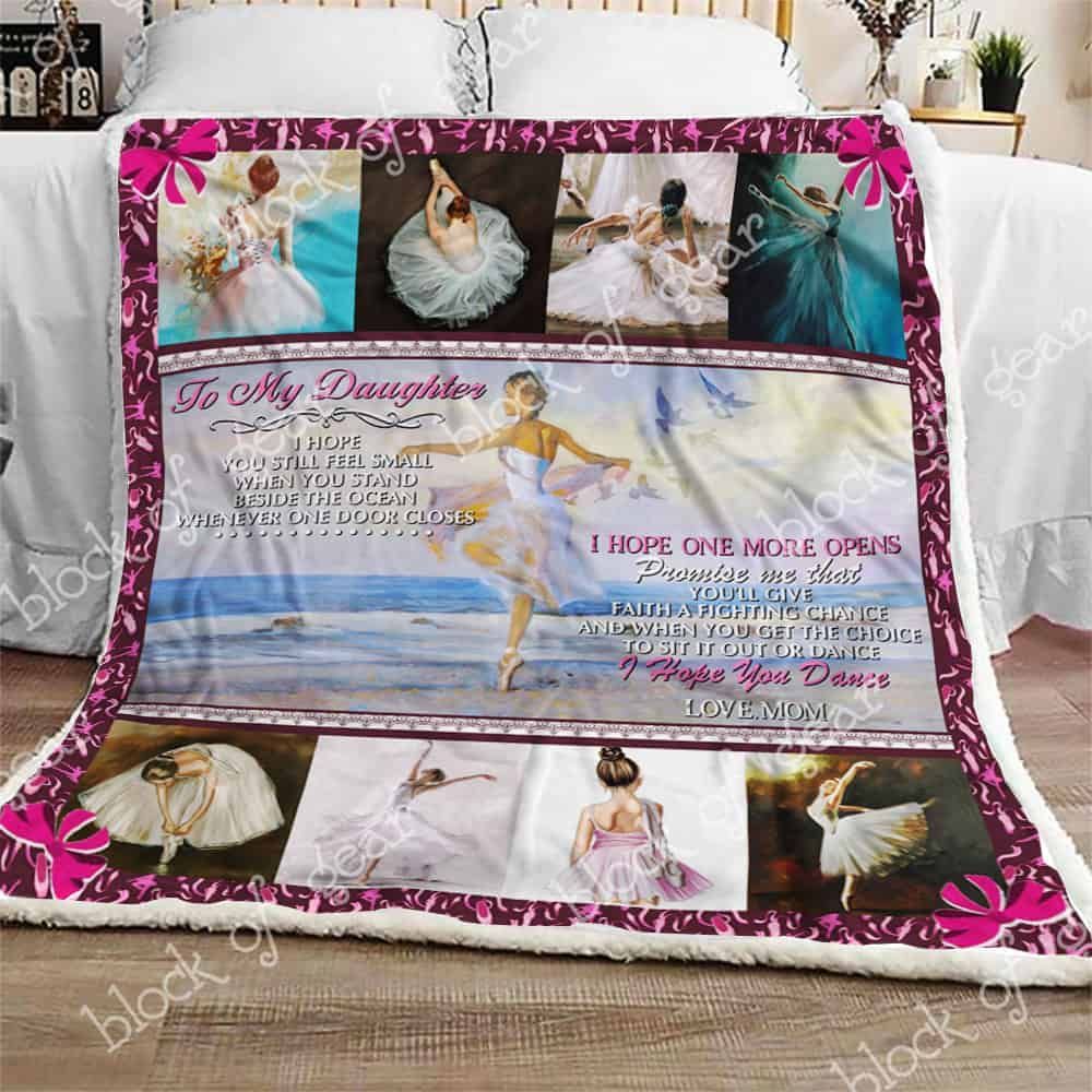 To My Daughter Ballet Fleece Blanket