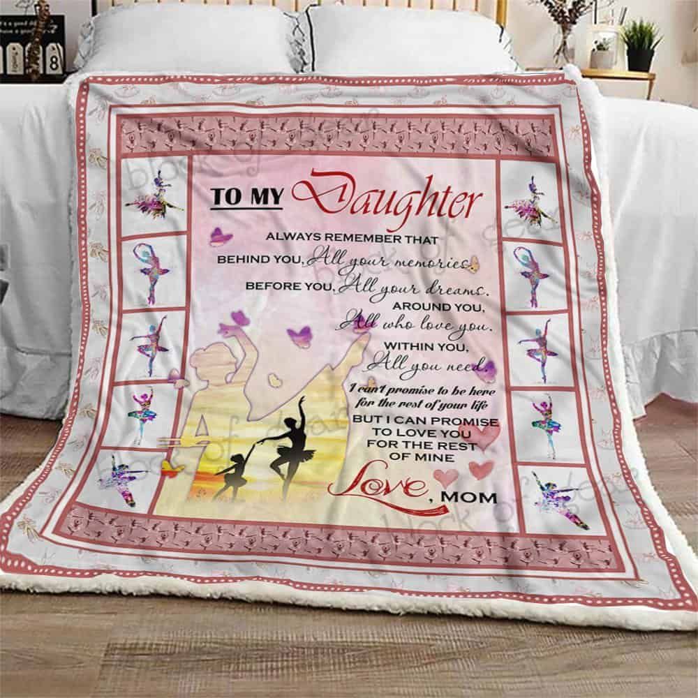 To My Daughter Ballet Fleece Blanket