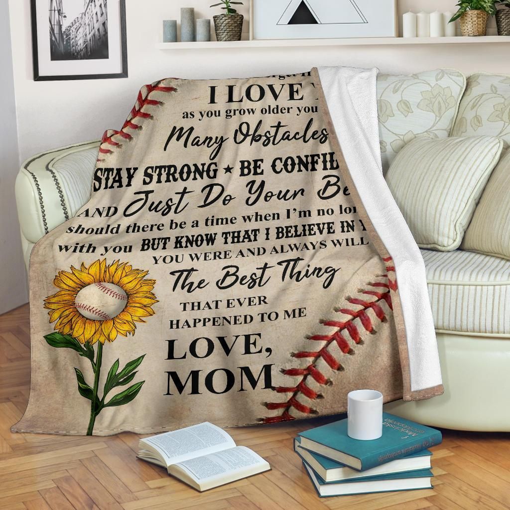 To My Daughter Baseball Sherpa Fleece Blanket