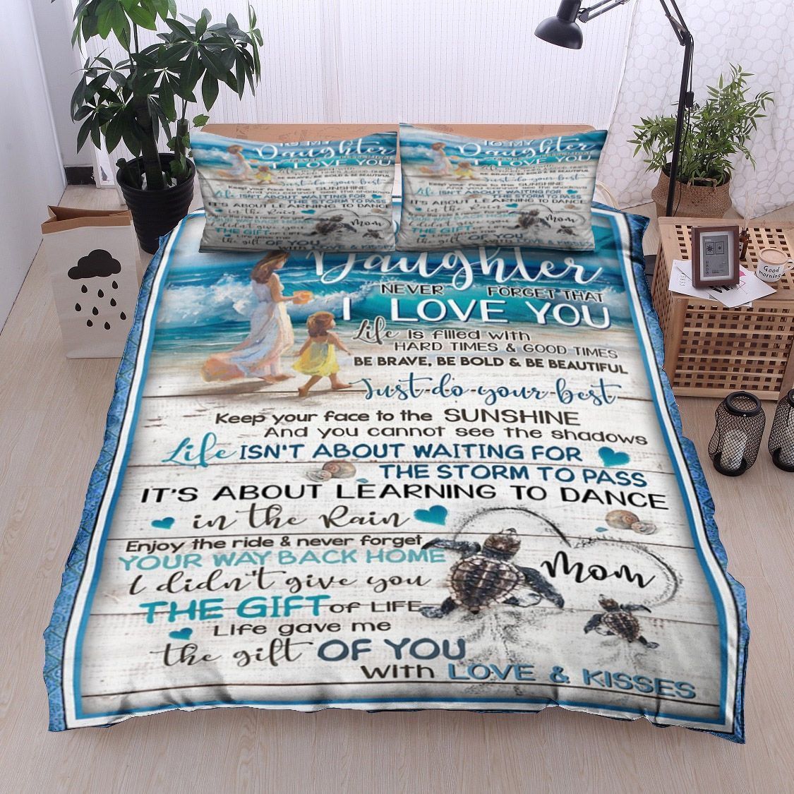 To My Daughter Beach Bedding Set