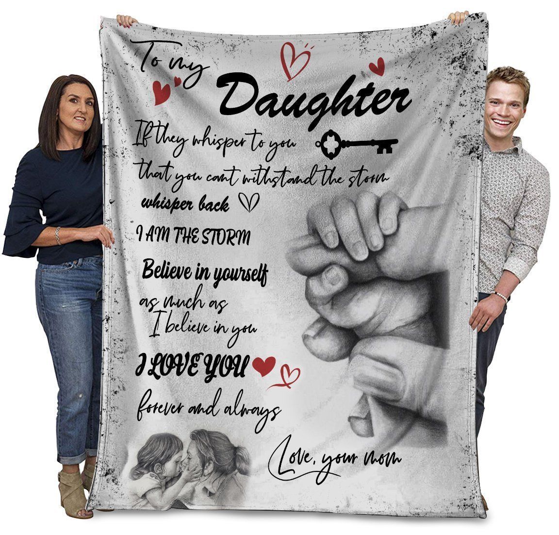 To My Daughter Believe In Yourself Fleece Blanket