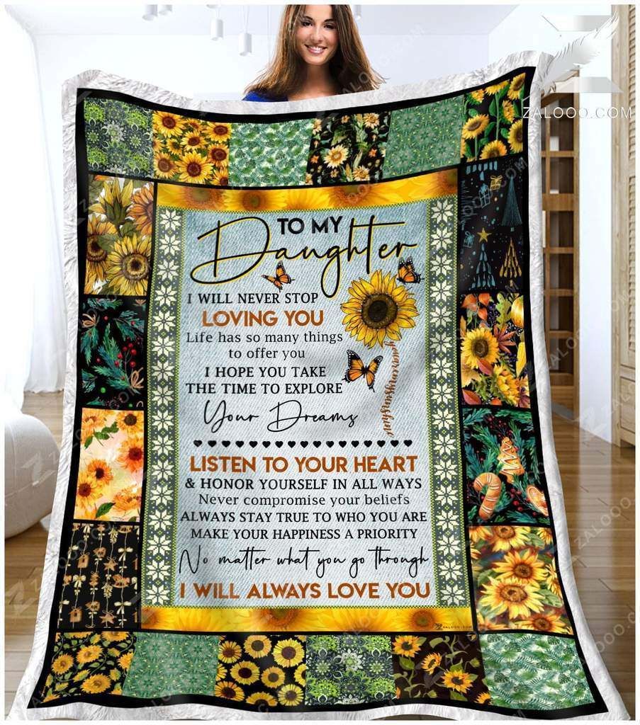 To My Daughter – Best Gift For Daughter Fleece Blanket