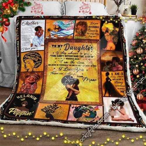 To My Daughter Black Woman Sherpa Fleece Blanket