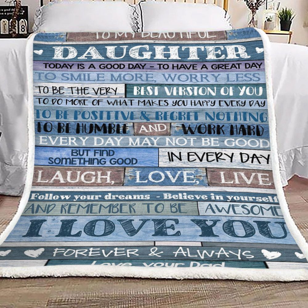 To My Daughter Sherpa Fleece Blanket
