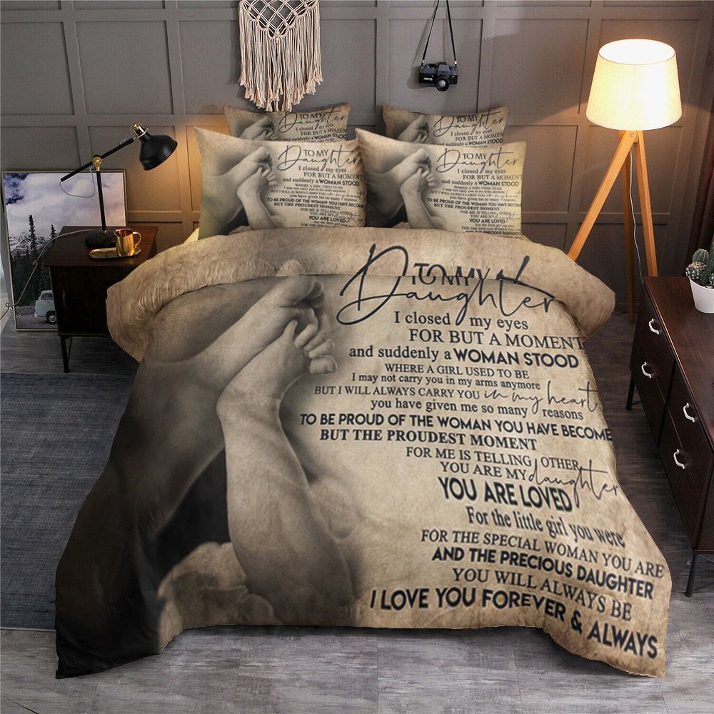 To My Daughter Bedding Set