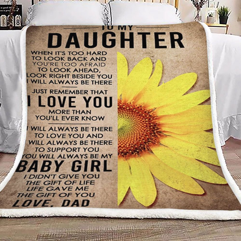 To My Daughter Sherpa Fleece Blanket