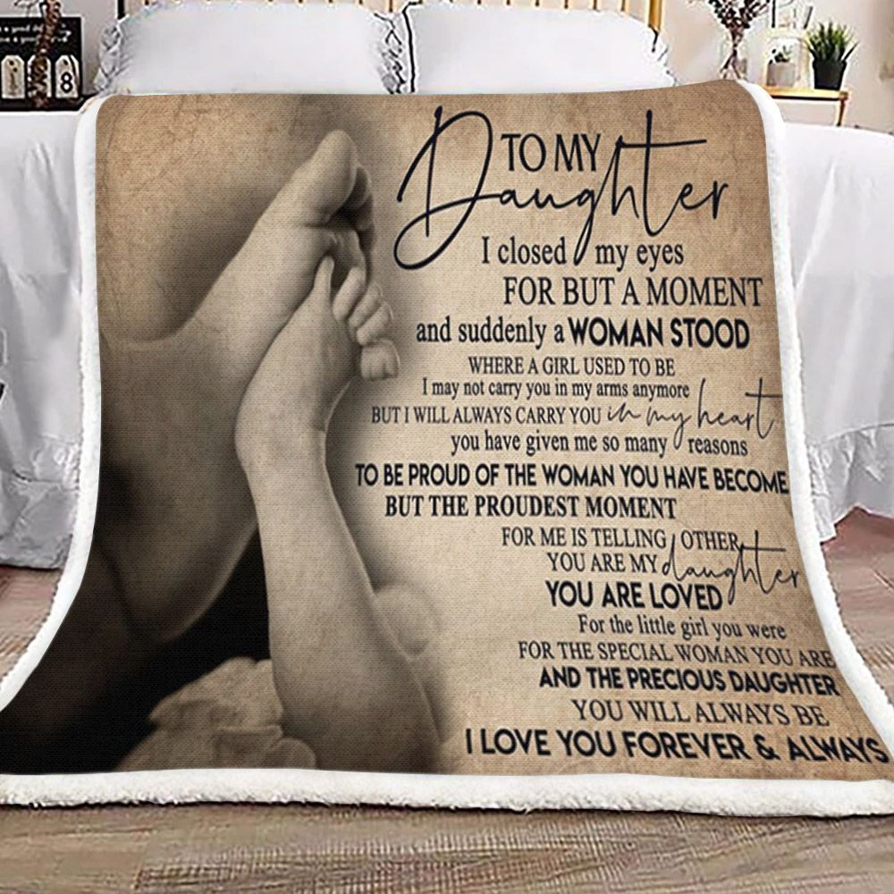 To My Daughter Sherpa Fleece Blanket