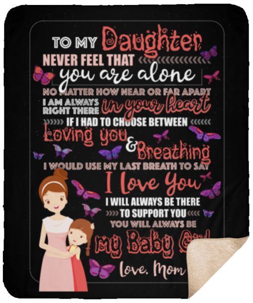 To My Daughter Butterfly Sherpa Fleece Blanket