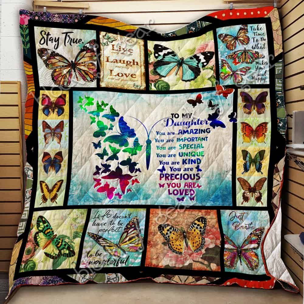 To My Daughter Butterfly GS-CL-NT2910 Quilt Blanket
