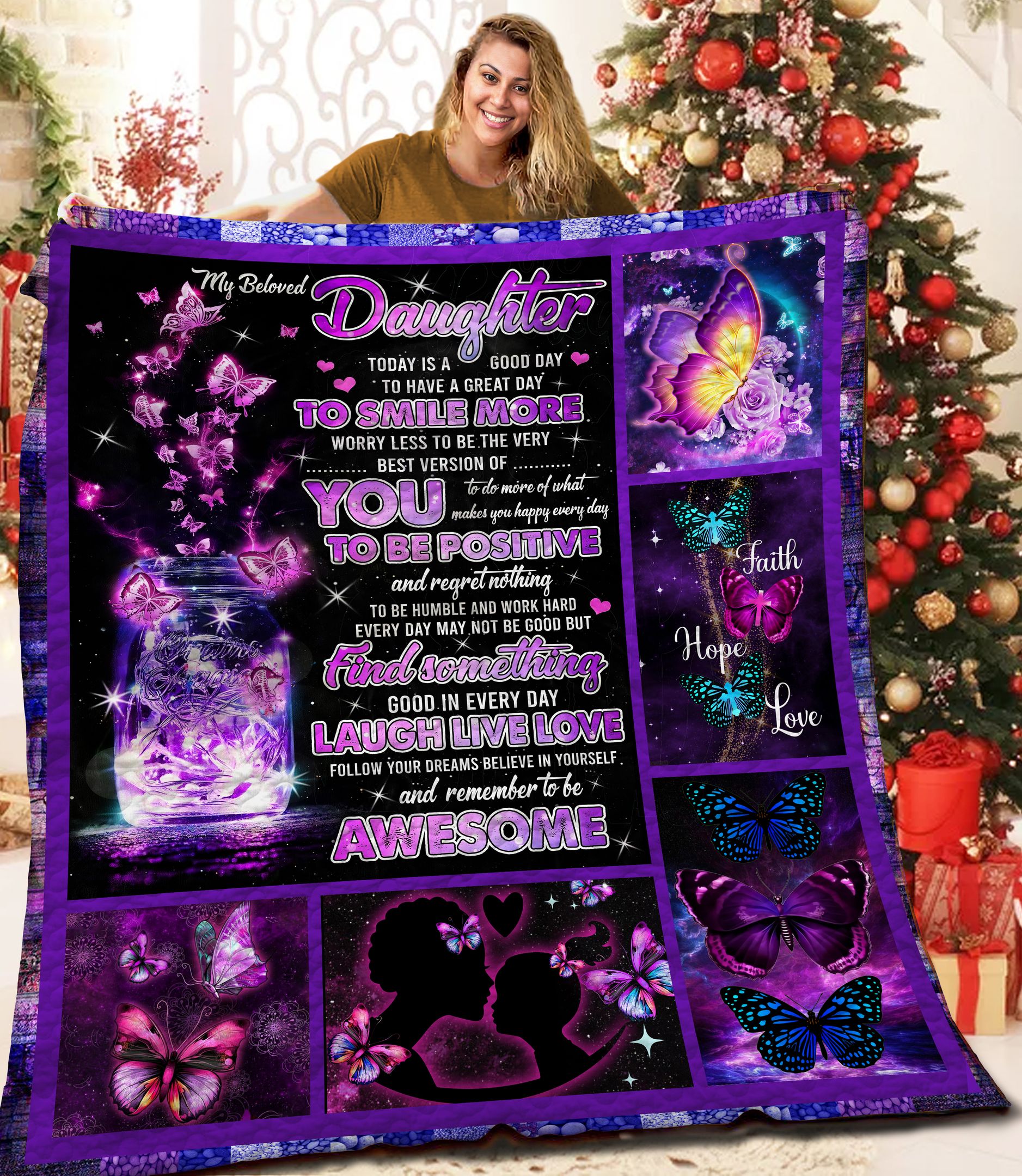 To my Daughter Butterfly MMM121104MI Quilt Blanket