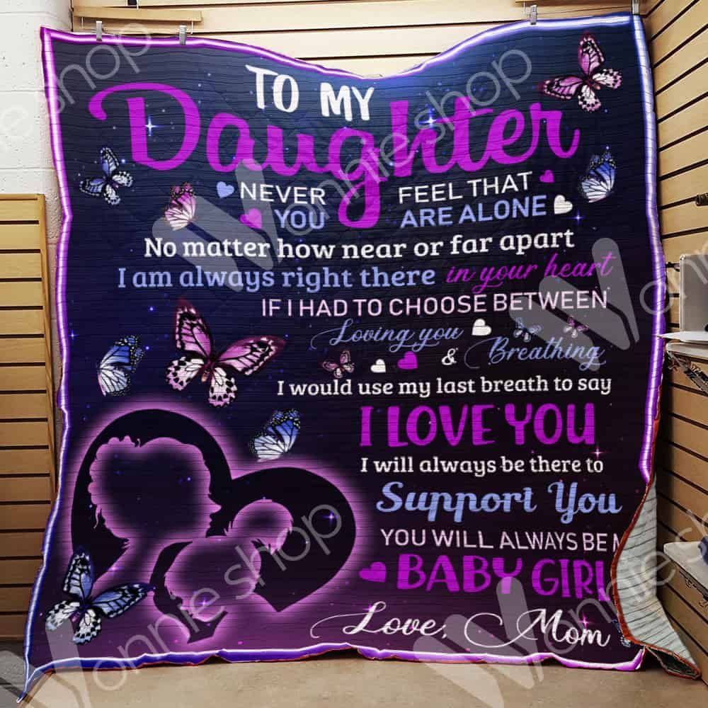 To My Daughter Butterfly Mom GS-CL-LD3110 Quilt Blanket
