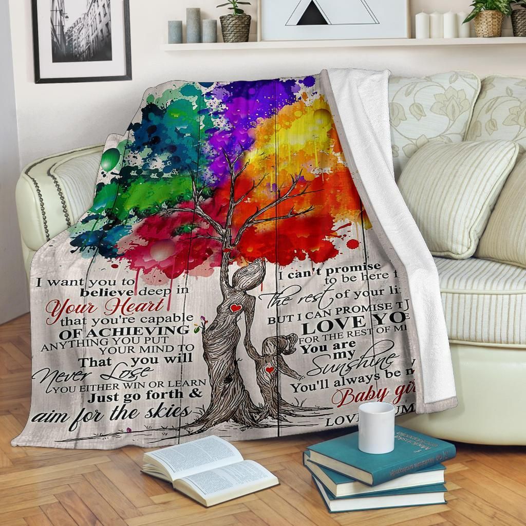 To My Daughter Camping Sherpa Fleece Blanket