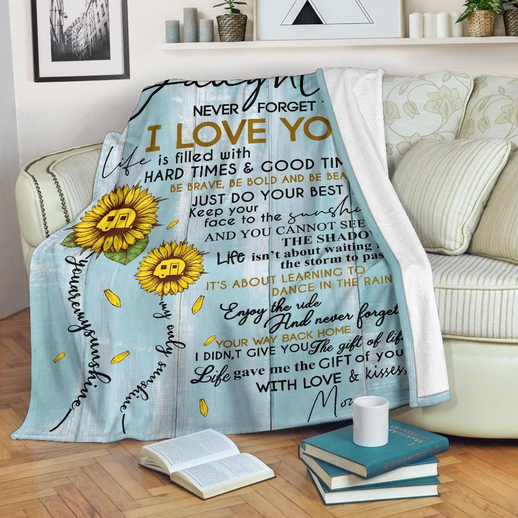 To My Daughter Camping Sherpa Fleece Blanket