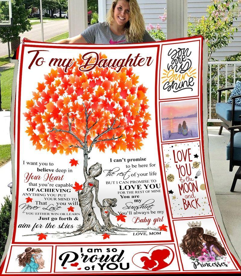 To My Daughter Canada Sherpa Fleece Blanket