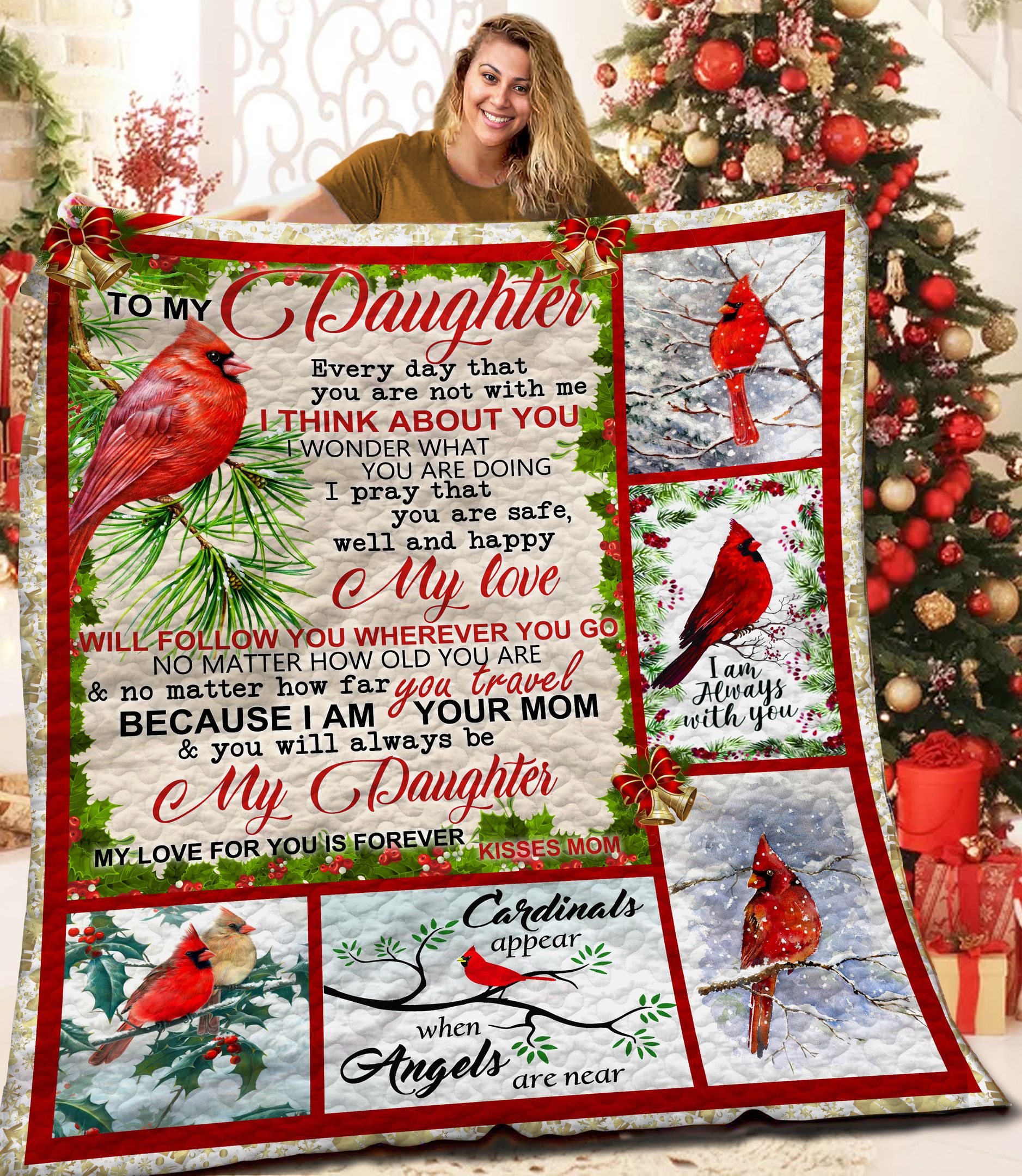 To my Daughter Cardinal MMM121106MI Quilt Blanket