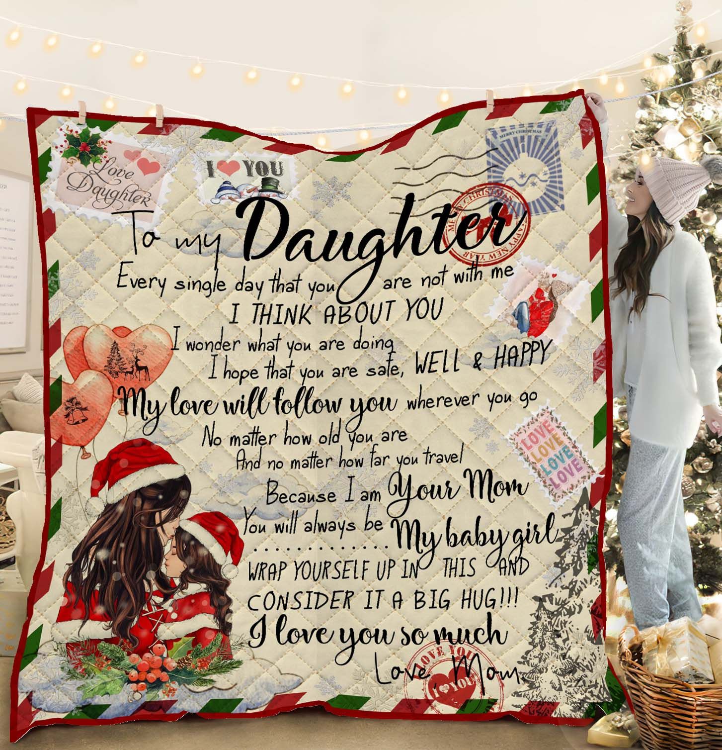 To My Daughter Christmas DAC171111 Quilt Blanket