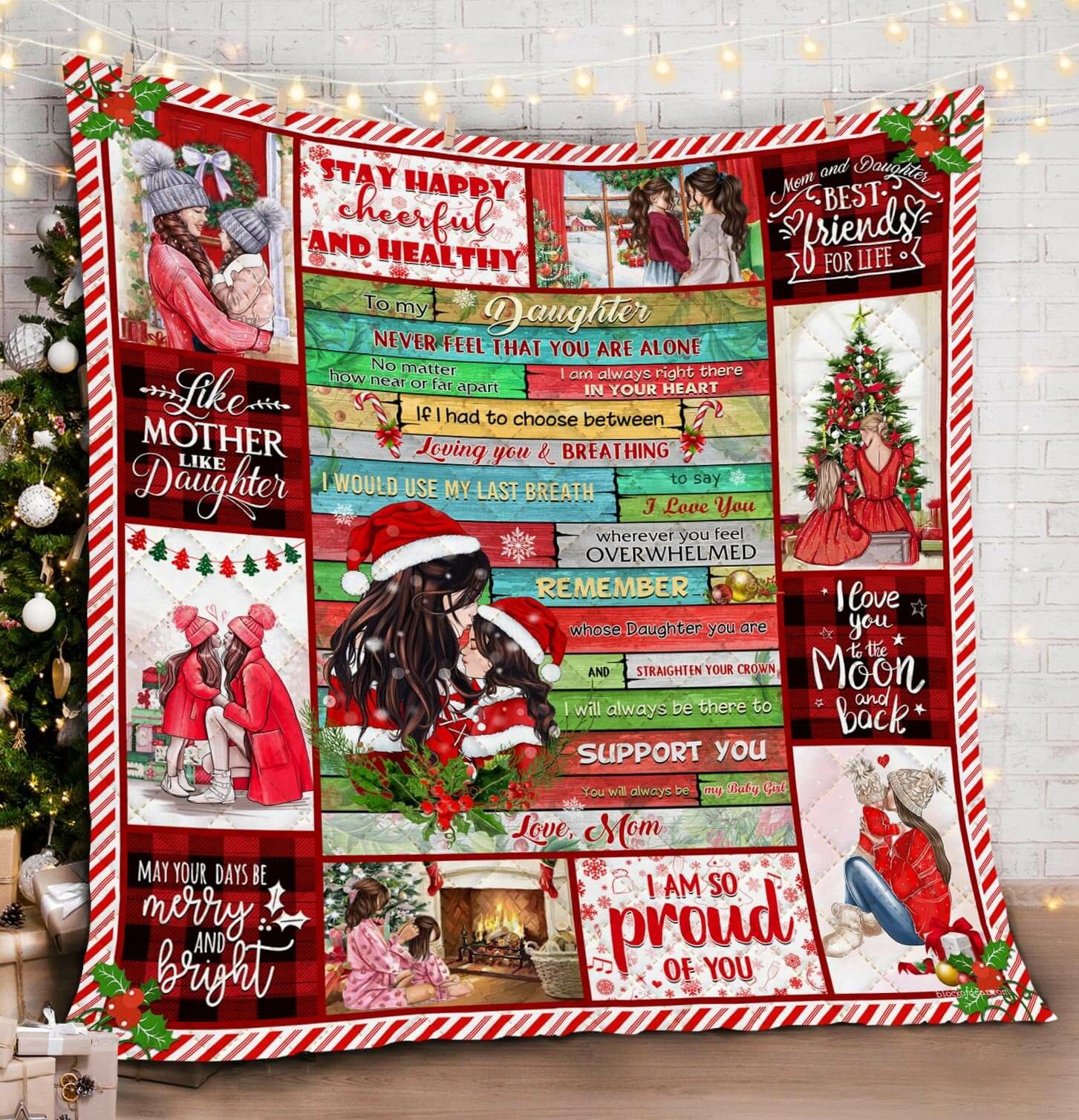 To My Daughter Christmas HHC121156TH Quilt Blanket