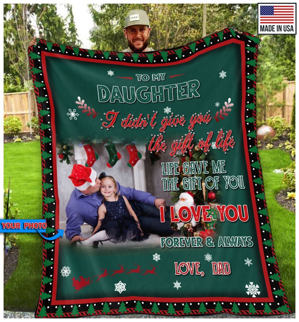 To My Daughter Christmas Personalized Fleece Blanket