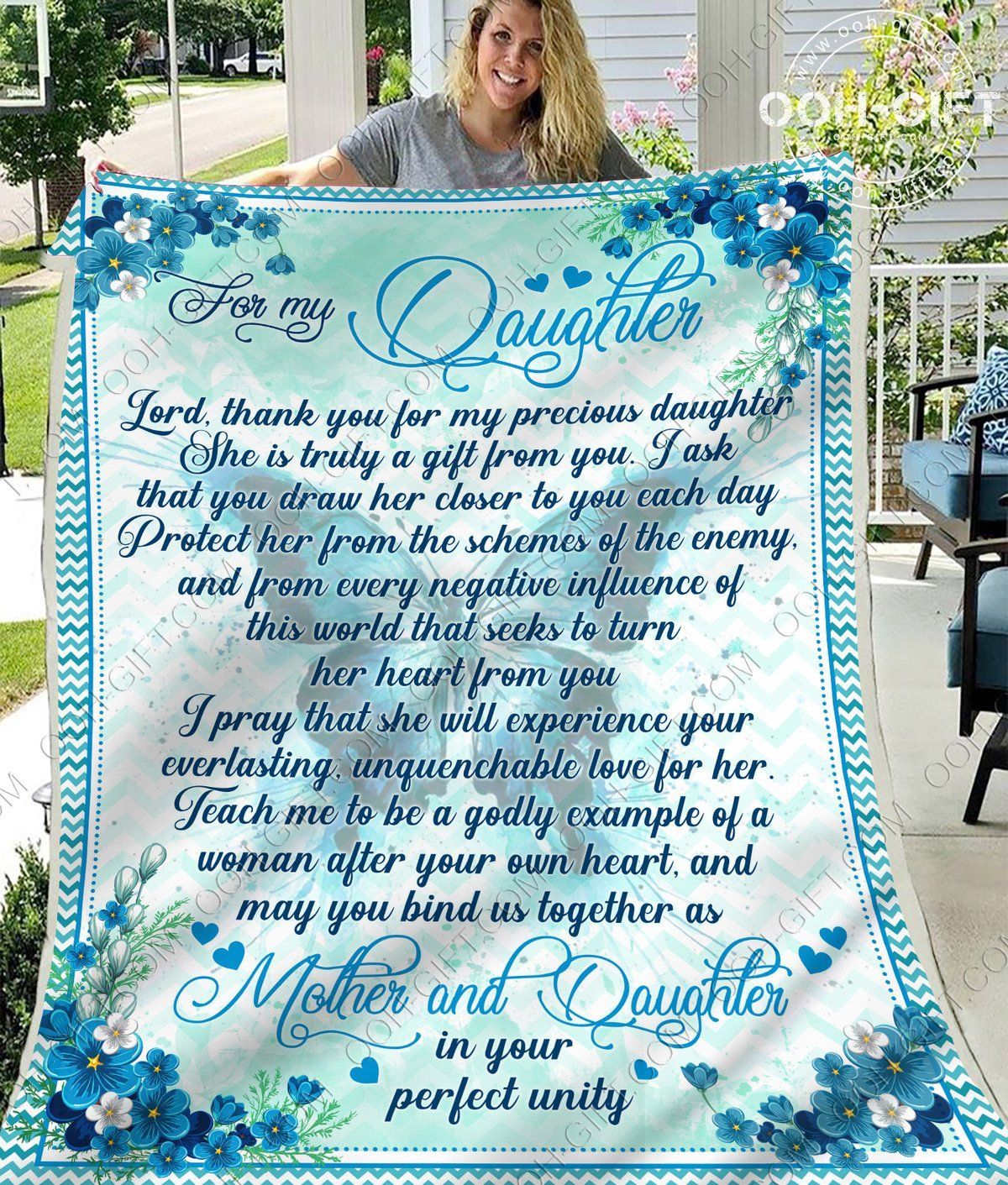 To My Daughter Sherpa Fleece Blanket