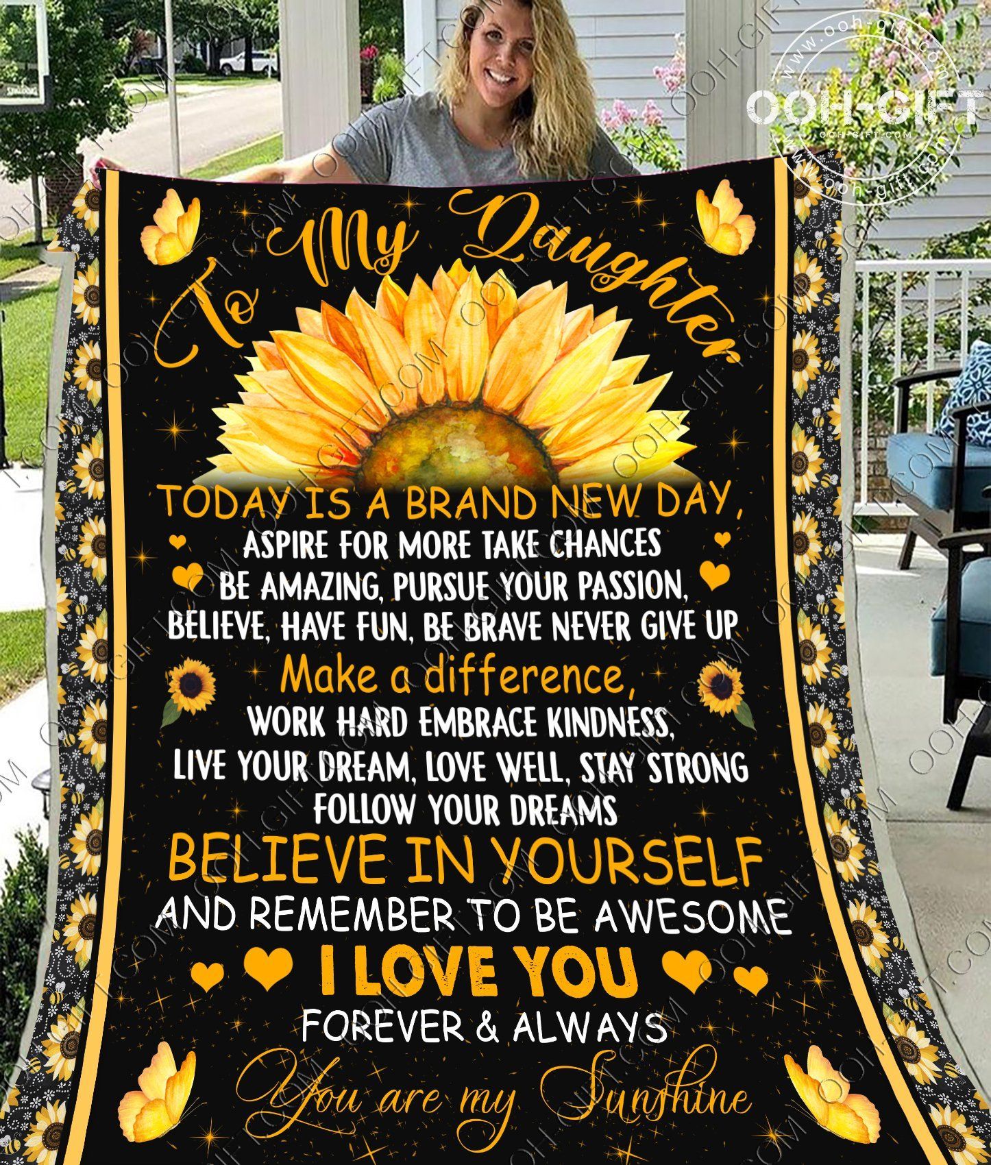 To My Daughter Sherpa Fleece Blanket