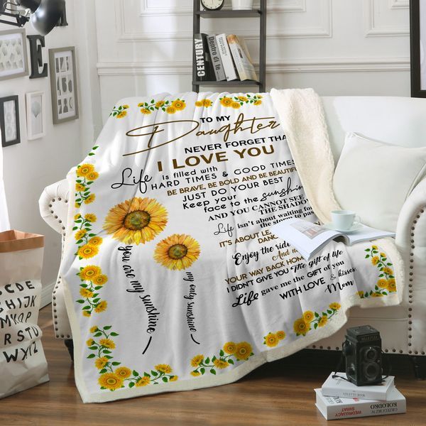 To My Daughter Sherpa Fleece Blanket