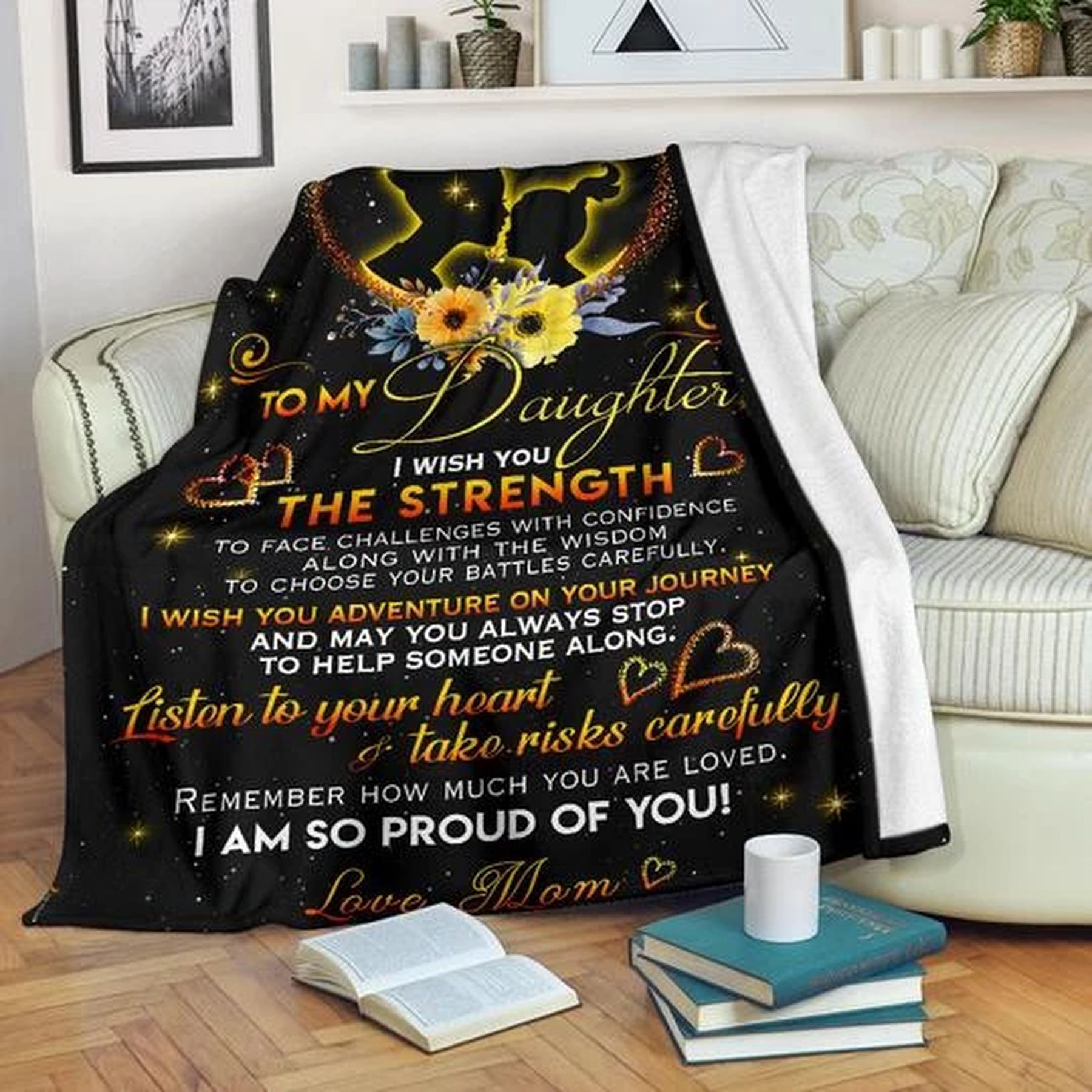 To My Daughter Sherpa Fleece Blanket